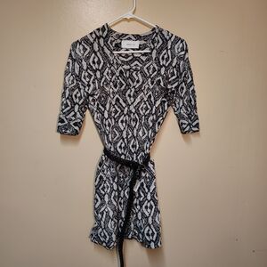 Derek Lam 10 Crosby  Dress Womens XS  Geometric Print Short Sleeve Tunic Pockets